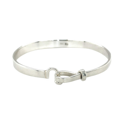 Silver Hook & Loop Modern Bangle