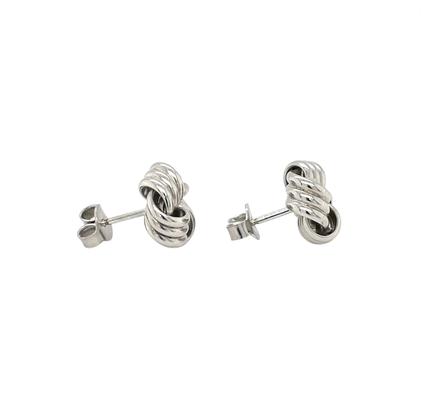18ct White Gold Knot Stud Earrings