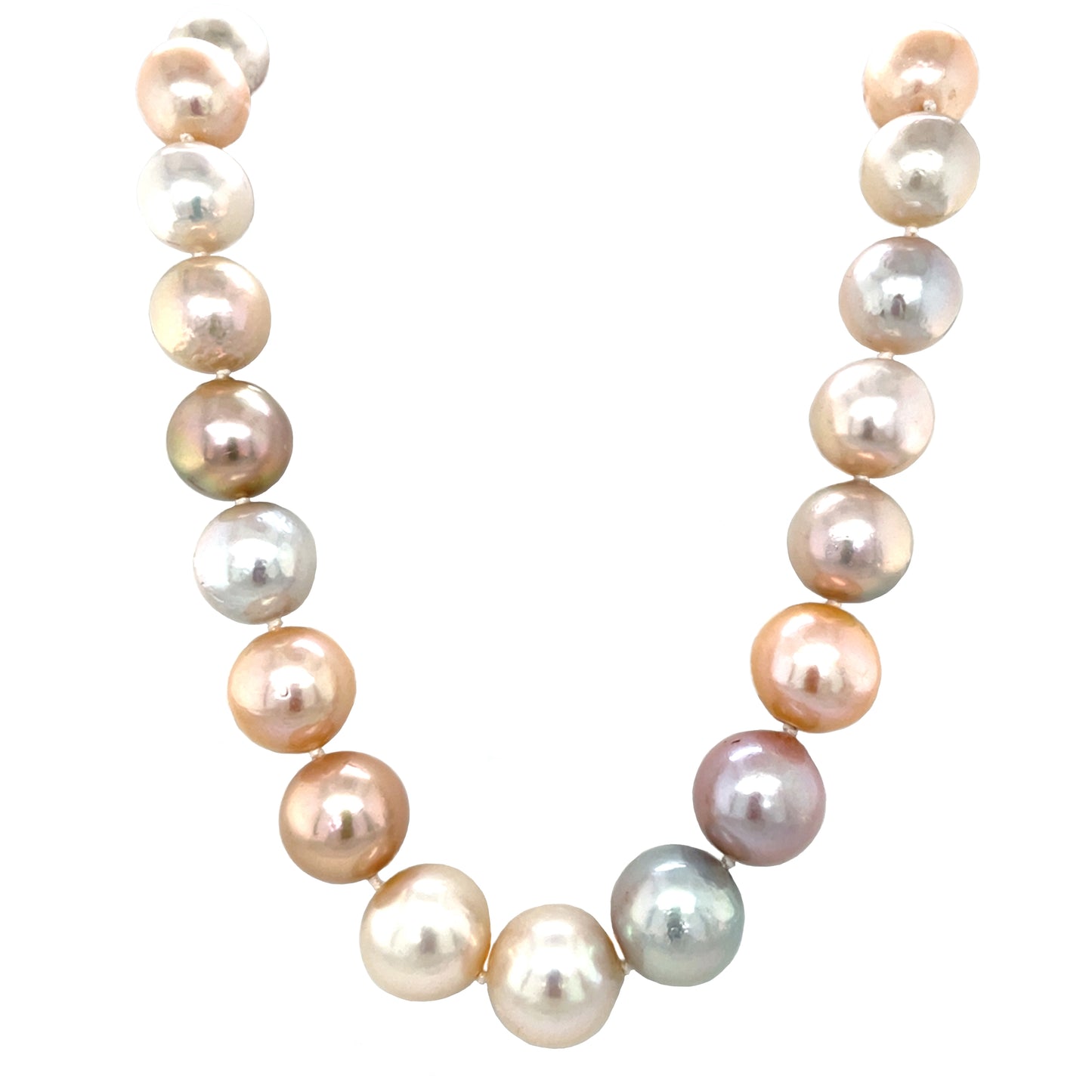 9ct Yellow Gold & Freshwater Multi-Coloured Pearl Necklace