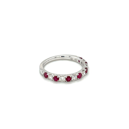 18ct White Gold Ruby & Diamond Eternity Ring