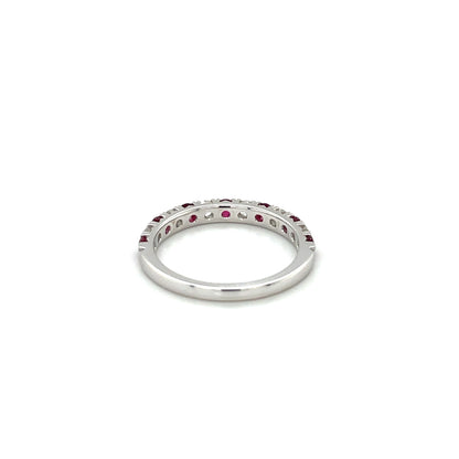 18ct White Gold Ruby & Diamond Eternity Ring