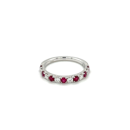18ct White Gold Ruby & Diamond Eternity Ring