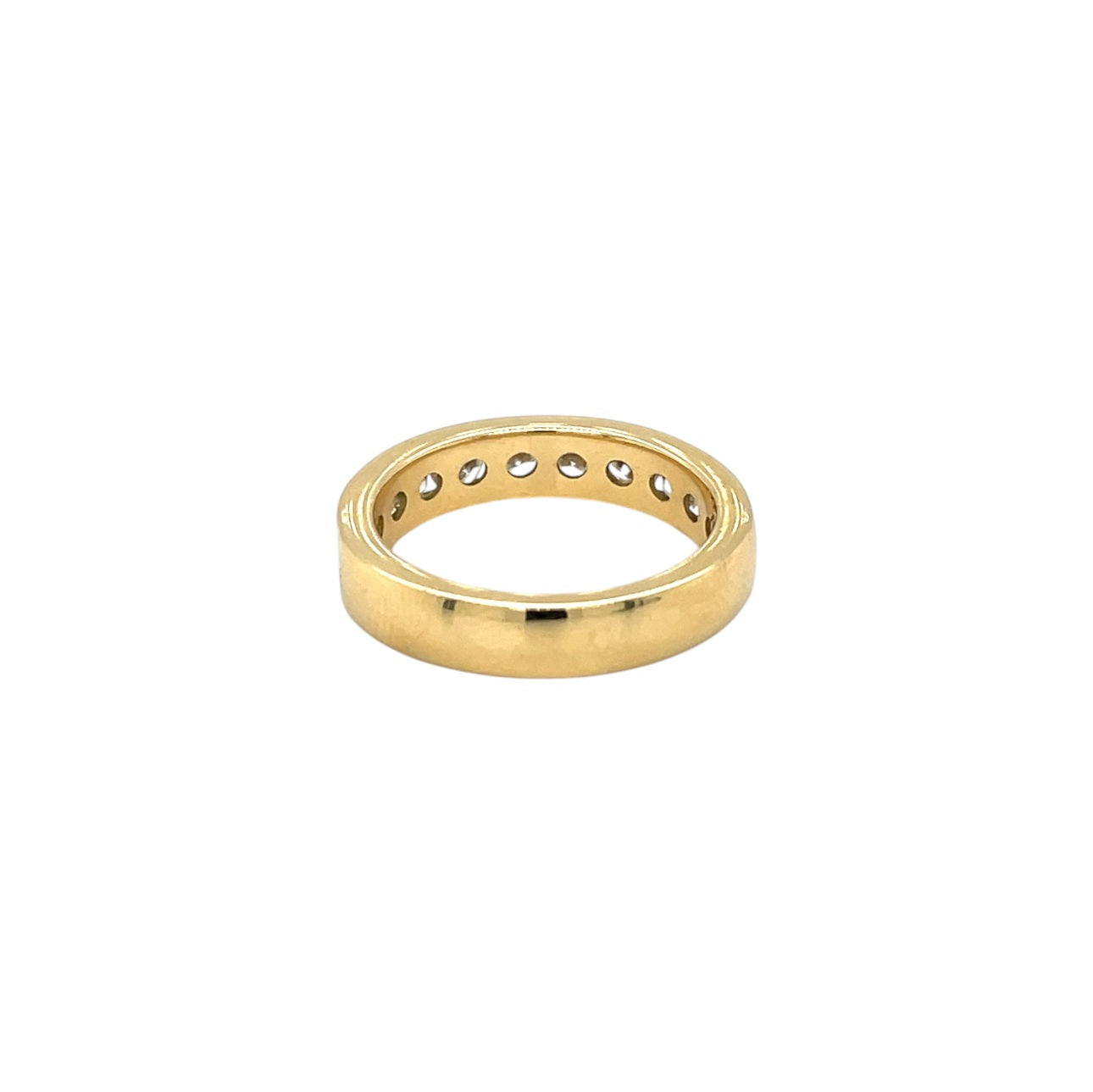 18ct Yellow Gold Half-Set Diamond Half-Set Eternity Ring (N)