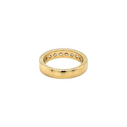 18ct Yellow Gold Half-Set Diamond Half-Set Eternity Ring (N)