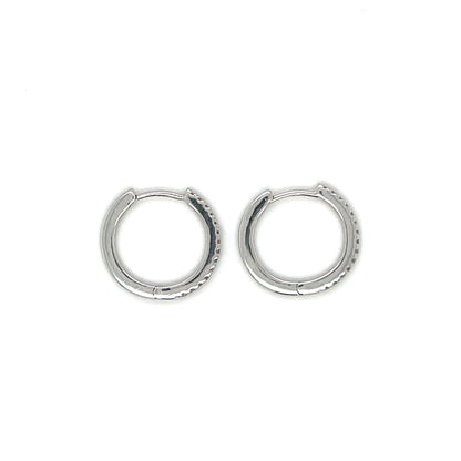 9ct White Gold Diamond Huggies