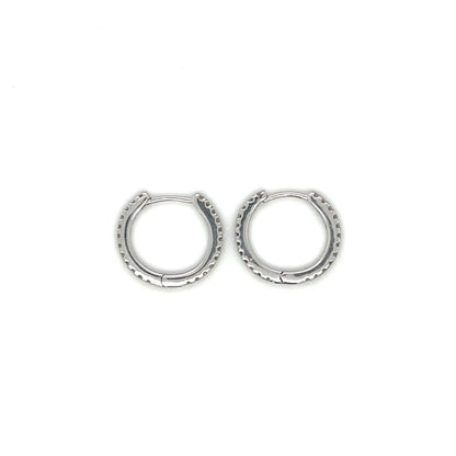 9ct White Gold Diamond Huggies