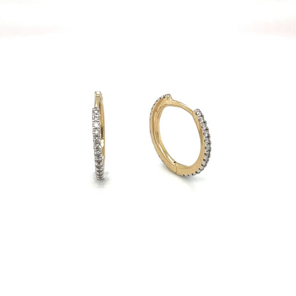 9ct Yellow Gold Diamond Huggies