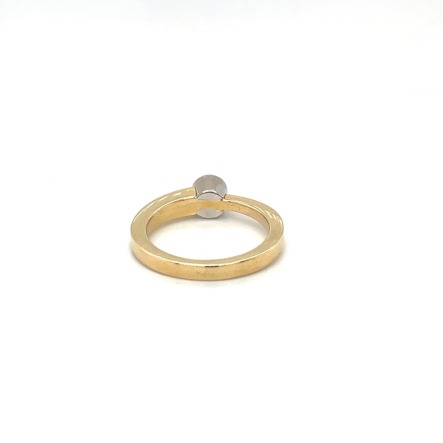 18ct Yellow & White Gold Asymmetrical Diamond Solitaire Ring