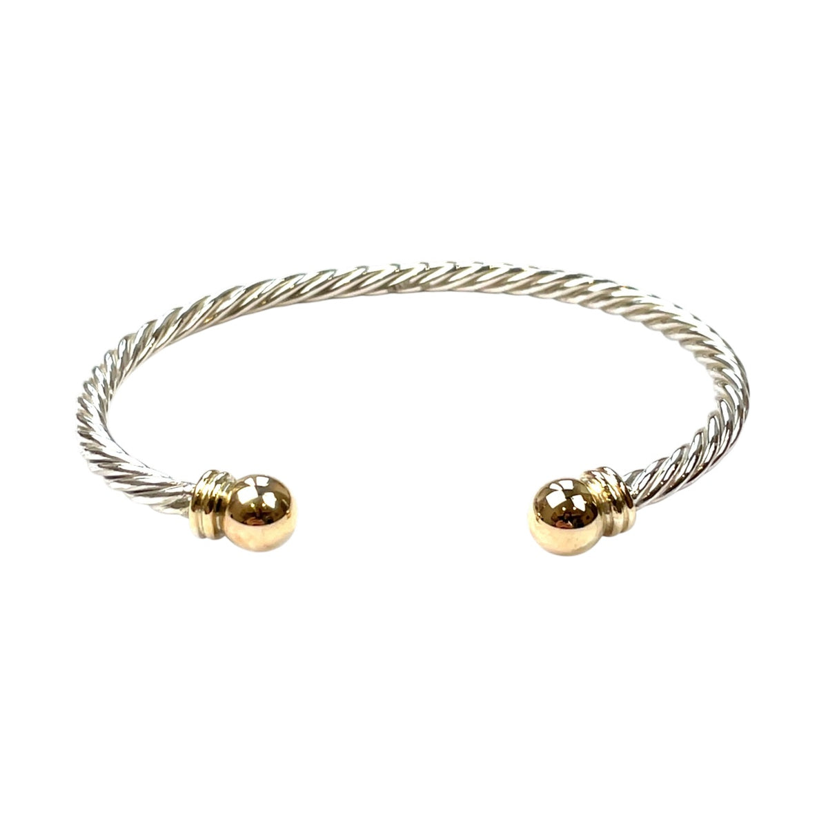 Silver & 9ct Yellow Gold Twist Bangle