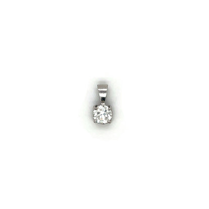 18ct White Gold Diamond Solitaire Pendant