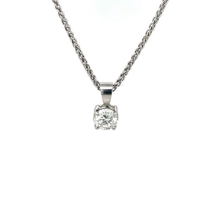 18ct White Gold Diamond Solitaire Pendant