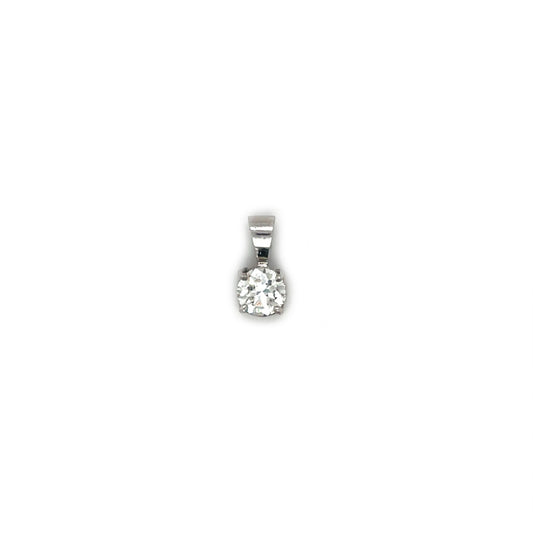 18ct White Gold Diamond Solitaire Pendant