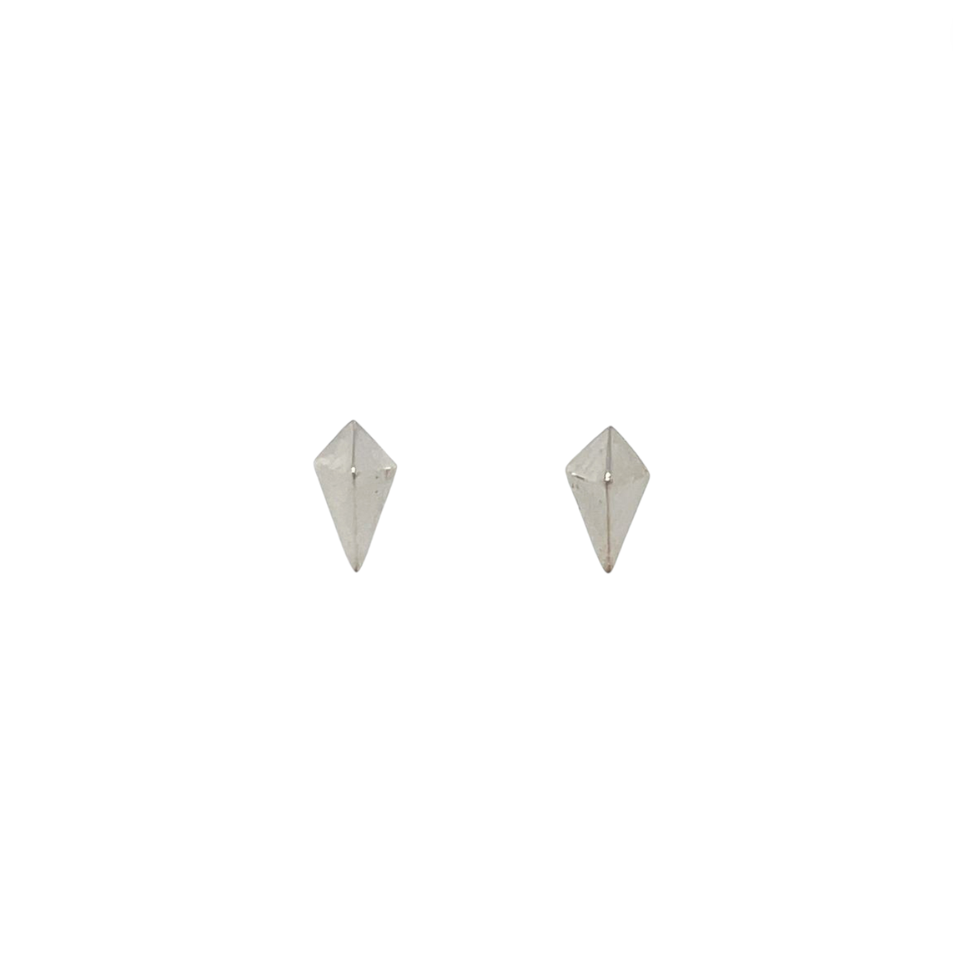 9ct White Gold Kite Stud Earrings