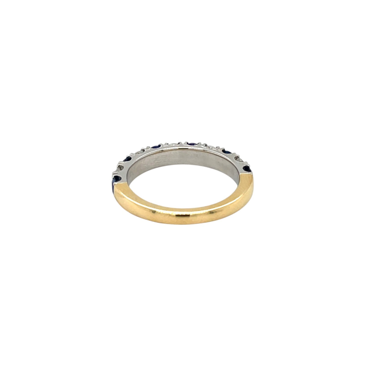 18ct Yellow & White Gold Sapphire & Diamond Half-Set Eternity Ring (L)