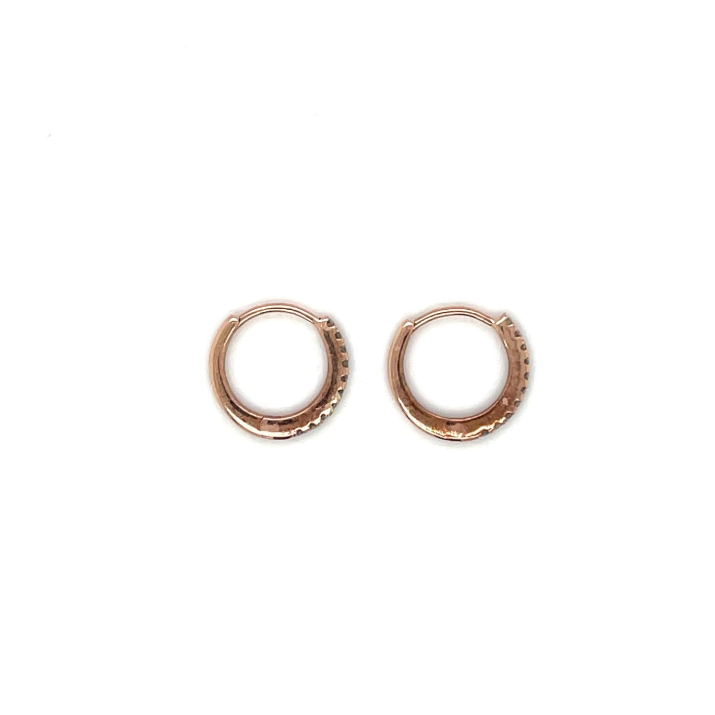 9ct Rose Gold Diamond Huggies