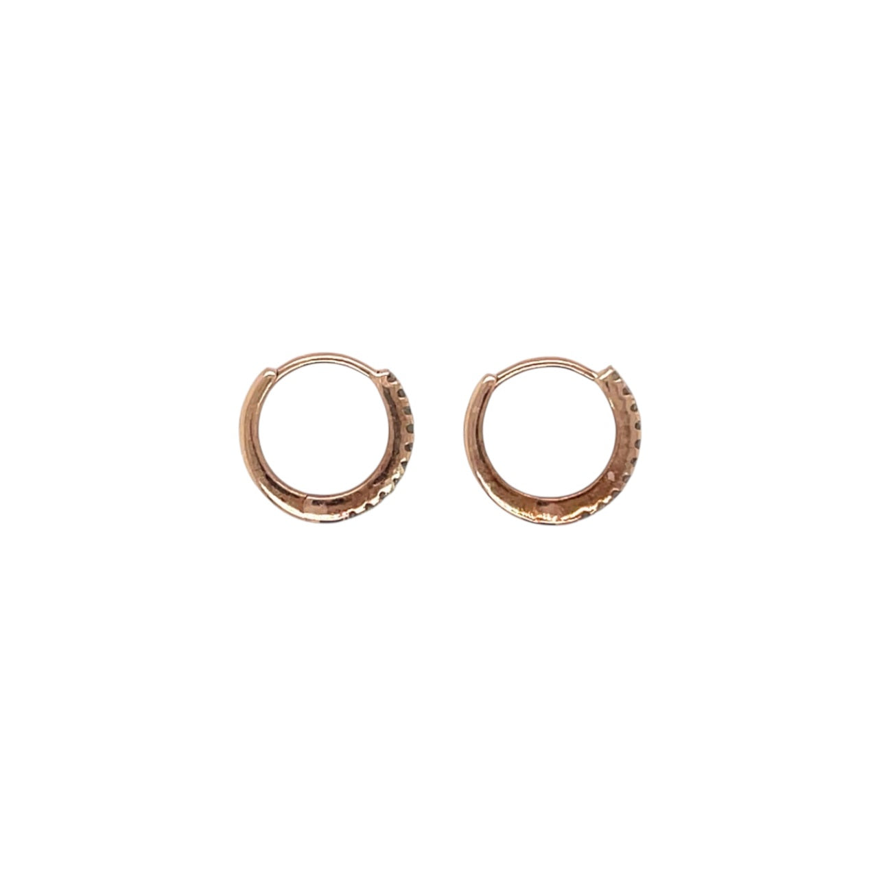 9ct Rose Gold Diamond Huggies