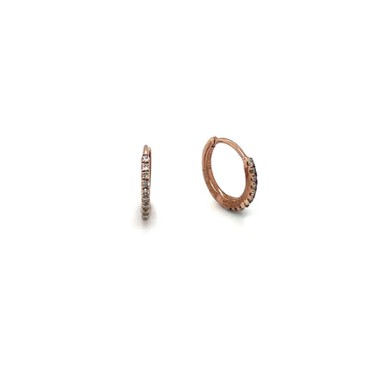 9ct Rose Gold Diamond Huggies