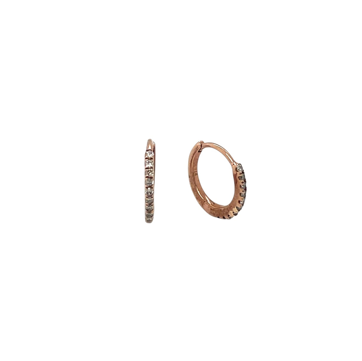 9ct Rose Gold Diamond Huggies