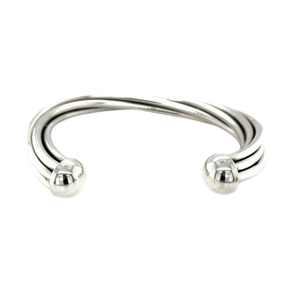 Silver Cable Torque Bangle