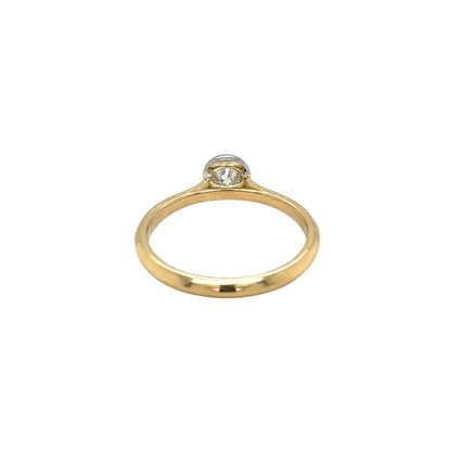 18ct Yellow Gold & Platinum Diamond Rubover Ring (M)
