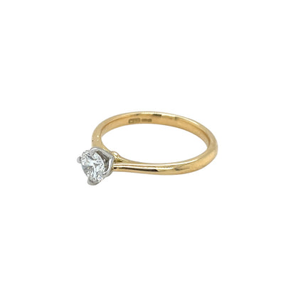 18ct Yellow Gold & Platinum Diamond Solitaire Ring (N)