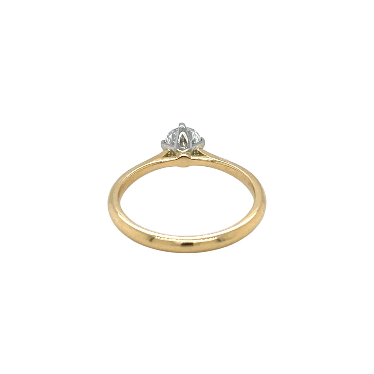 18ct Yellow Gold & Platinum Diamond Solitaire Ring (N)