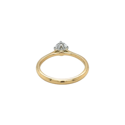 18ct Yellow Gold & Platinum Diamond Solitaire Ring (N)