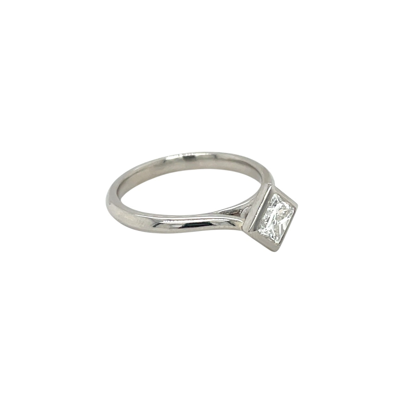 Platinum Princess Cut Diamond Solitaire Ring (M)