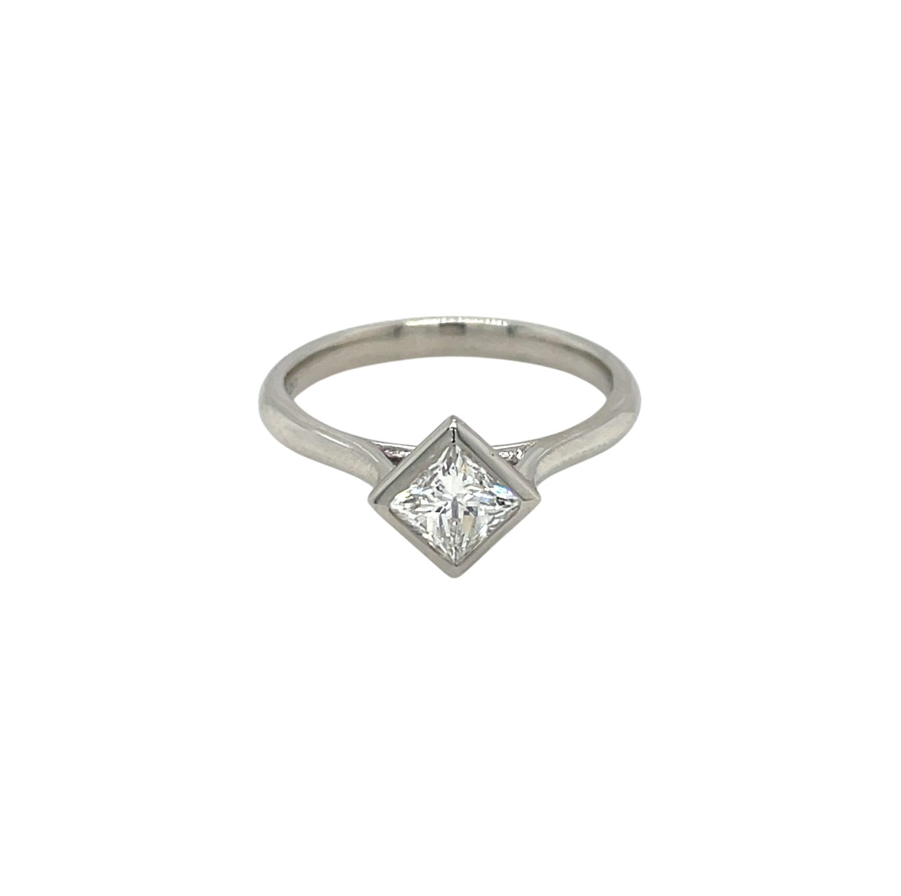 Platinum Princess Cut Diamond Solitaire Ring (M)