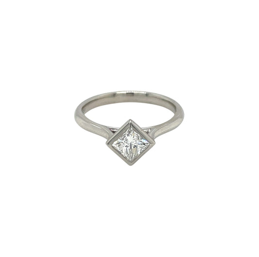 Platinum Princess Cut Diamond Solitaire Ring (M)