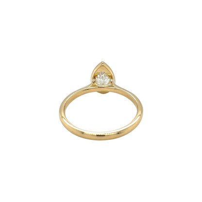 18ct Yellow Gold & Platinum Pear Cut Diamond Ring (N)