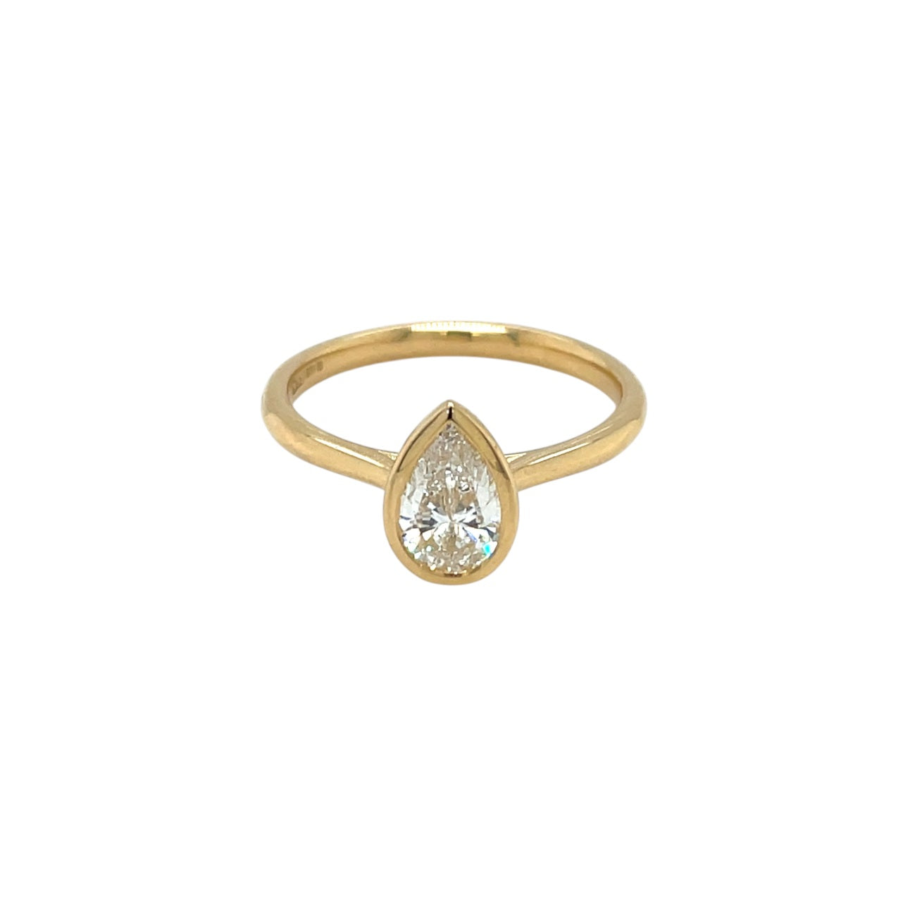 18ct Yellow Gold & Platinum Pear Cut Diamond Ring (N)