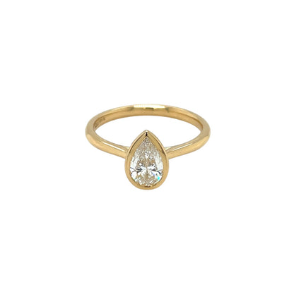 18ct Yellow Gold & Platinum Pear Cut Diamond Ring (N)