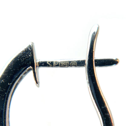 9ct White Gold Diamond Hinged Hoops & Freshwater Pearl Drop