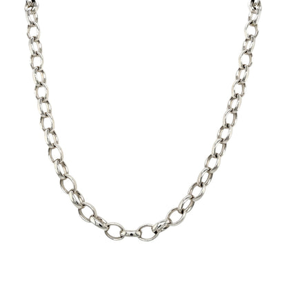 Silver Oval Belcher Chain (18")