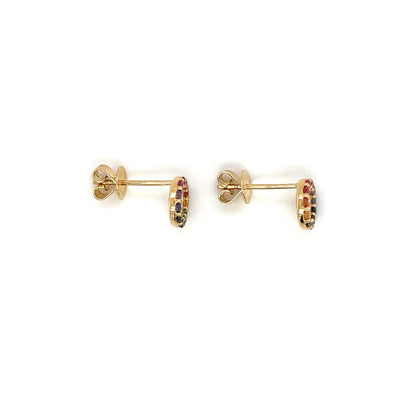 18ct Yellow Gold Rainbow Stud Earrings