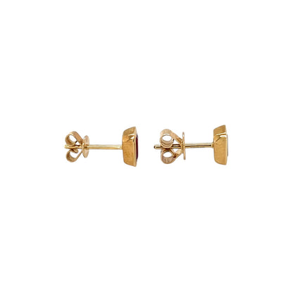 18ct Yellow Gold Rectangle Ruby Stud Earrings