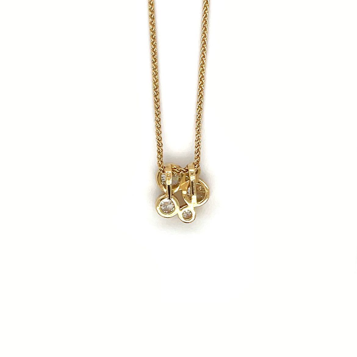 18ct Yellow Gold Bubble Diamond Pendant & Chain