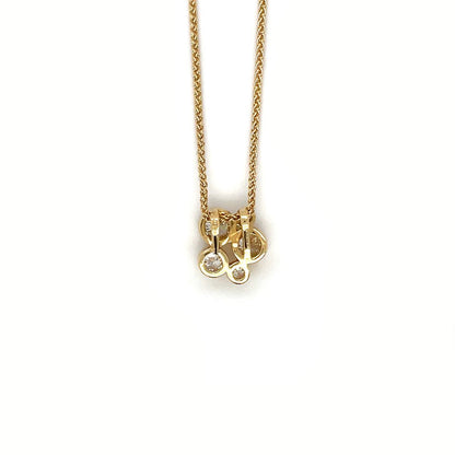18ct Yellow Gold Bubble Diamond Pendant & Chain