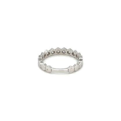 18ct White Gold Diamond Hexagon Eternity Ring