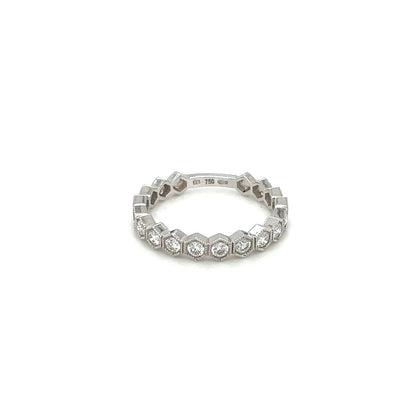18ct White Gold Diamond Hexagon Eternity Ring