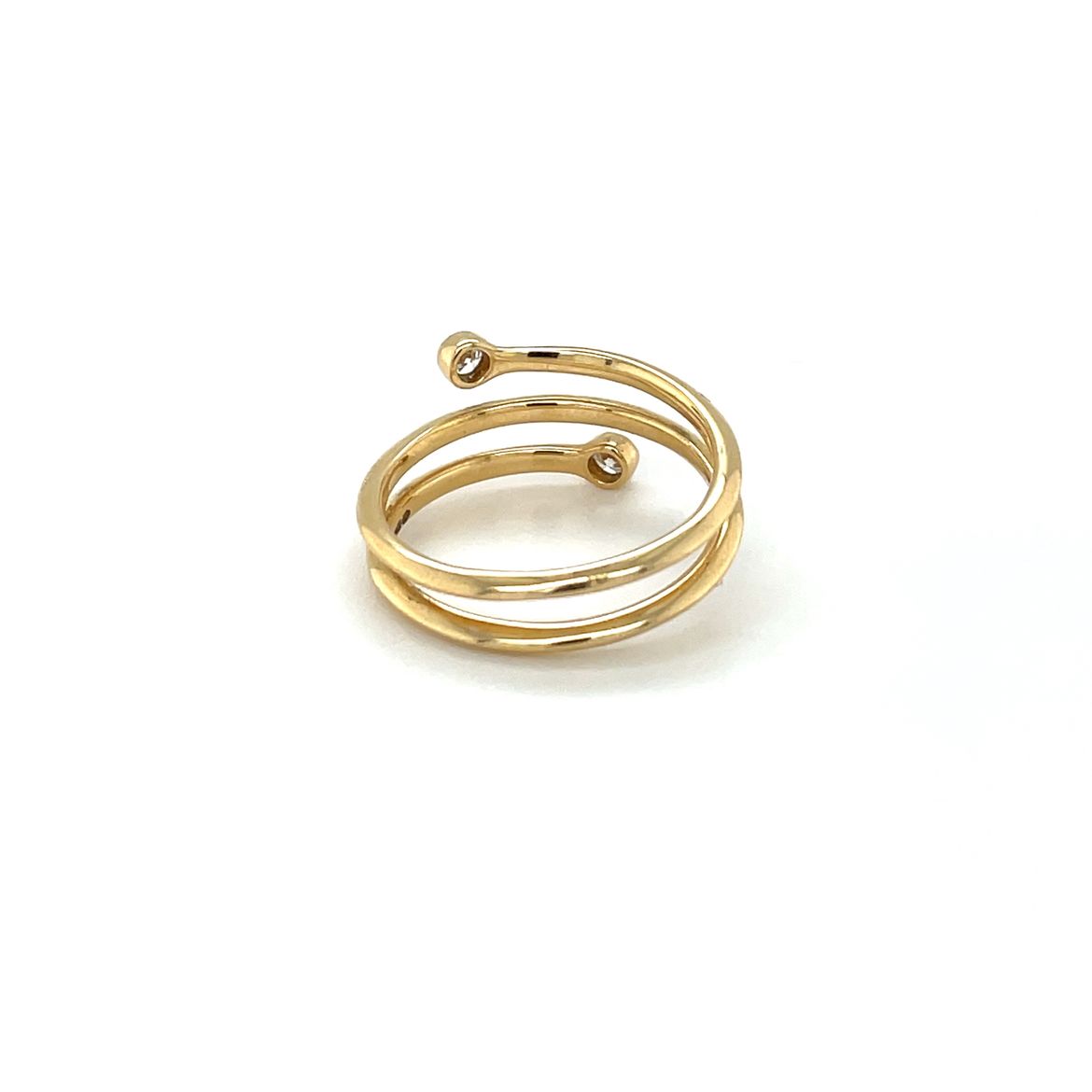 18ct Yellow Gold Diamond Spiral Ring