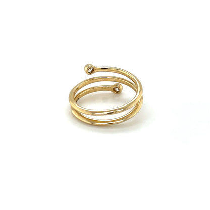 18ct Yellow Gold Diamond Spiral Ring