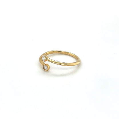 18ct Yellow Gold Diamond Spiral Ring
