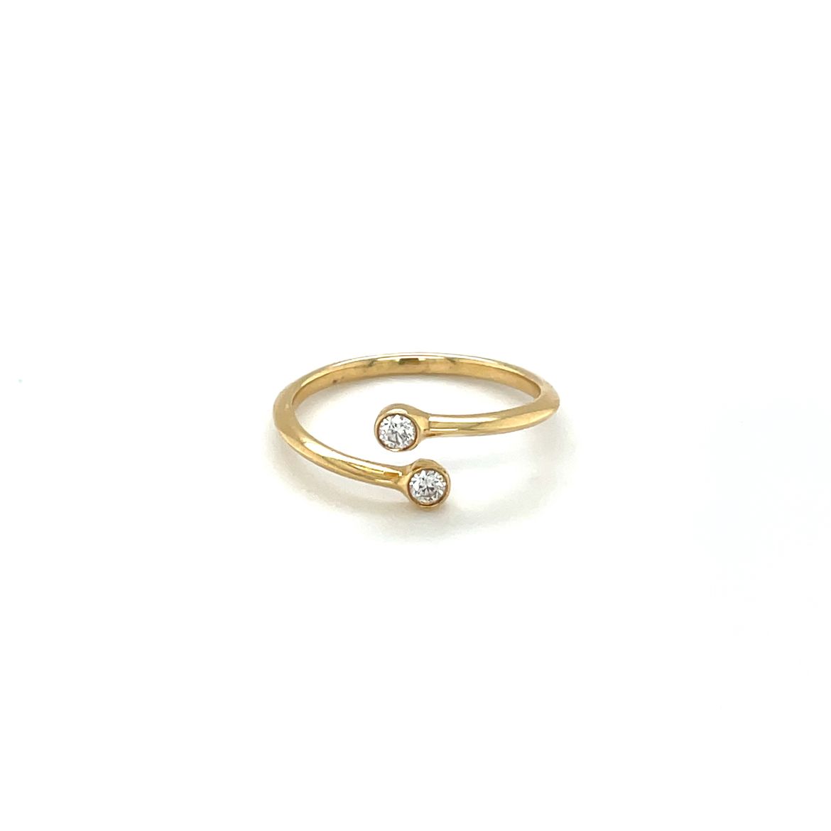 18ct Yellow Gold Diamond Spiral Ring