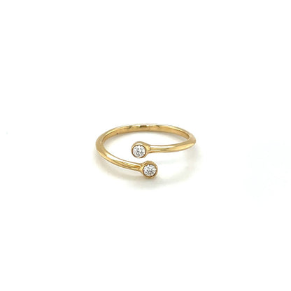 18ct Yellow Gold Diamond Spiral Ring