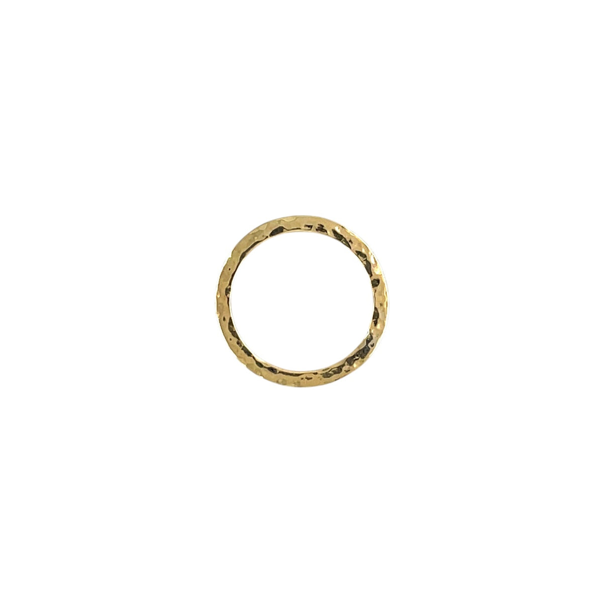 9ct Yellow Gold Hammered Circle Pendant & Chain (16-18")
