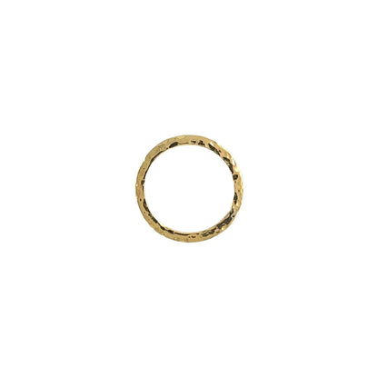 9ct Yellow Gold Hammered Circle Pendant & Chain (16-18")