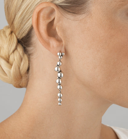 Silver Moonlight Hanging Grape Earrings