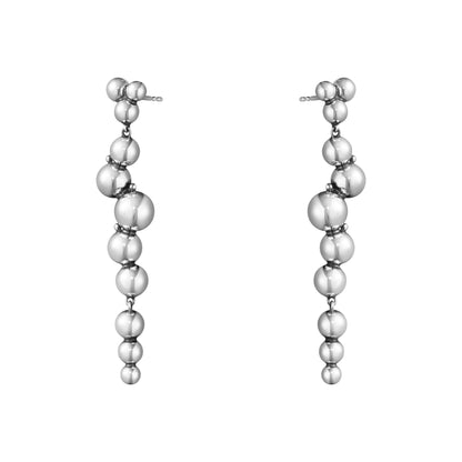 Silver Moonlight Hanging Grape Earrings